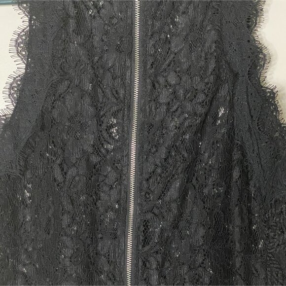 Zara Trafaluc Crop Top Women Sz S Embroidered Lace Zip Up Sleeveless Tank Blouse - Picture 5 of 9